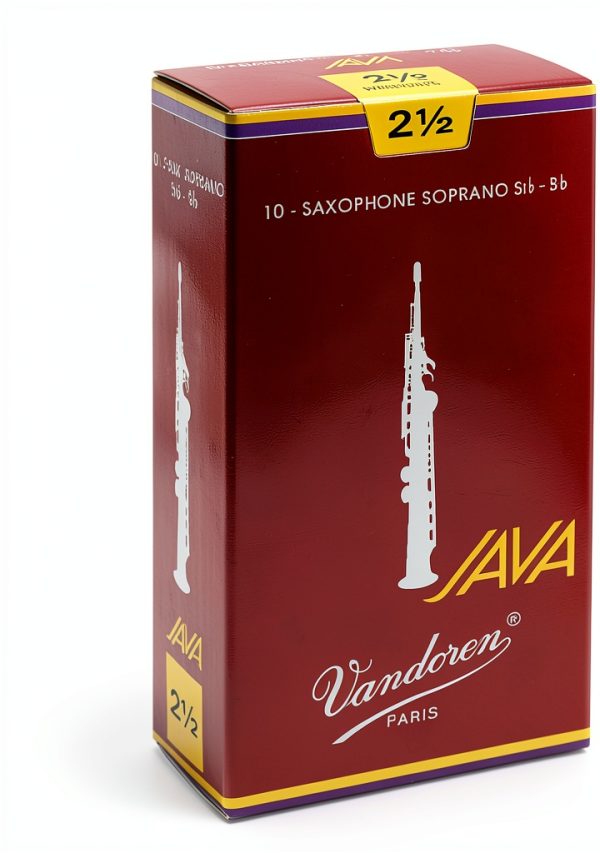 Vandoren SR3025R Soprano Sax JAVA Red Reeds Strength 2.5 Box of 10-1