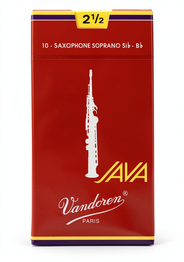 Vandoren SR3025R Soprano Sax JAVA Red Reeds Strength 2.5 Box of 10-4