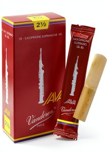 Vandoren SR3025R Soprano Sax JAVA Red Reeds Strength 2.5 Box of 10-0