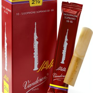 Vandoren SR3025R Soprano Sax JAVA Red Reeds Strength 2.5 Box of 10-0