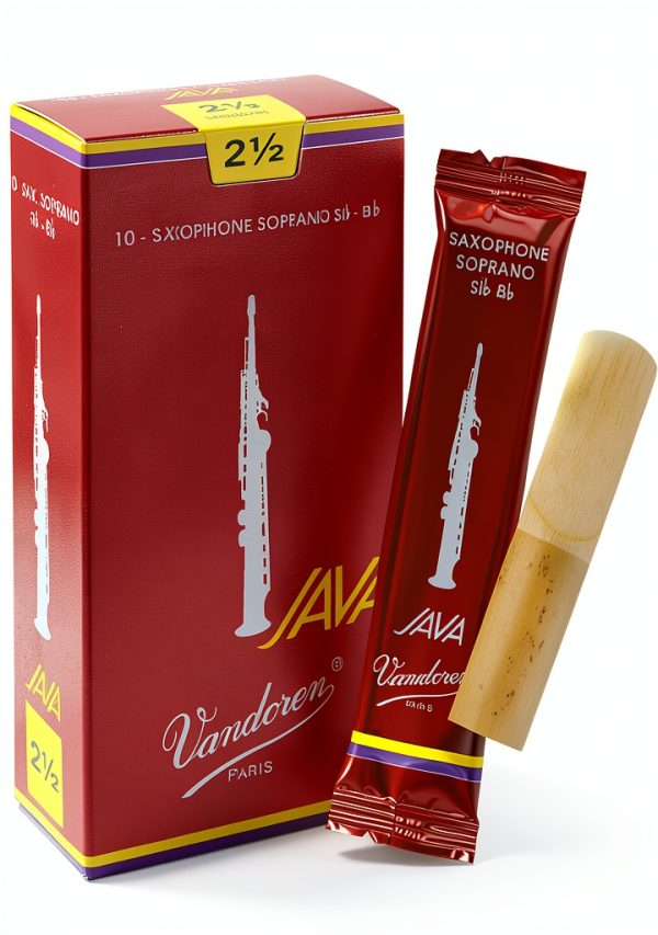 Vandoren SR3025R Soprano Sax JAVA Red Reeds Strength 2.5 Box of 10-0