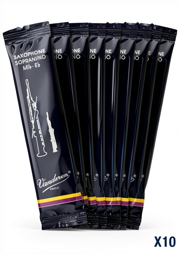 Vandoren SR233 Sopranino Sax Reeds Strength 3 Black 10 Pack-3