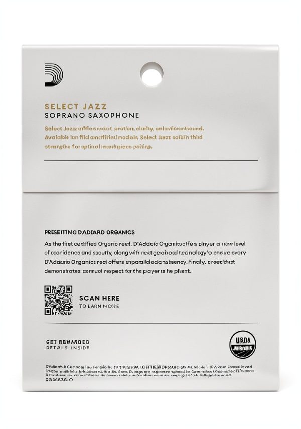 D'Addario Organic Select Jazz Soprano Sax Reeds - 2 Medium Pack-1