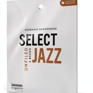 D'Addario Organic Select Jazz Unfiled Soprano Sax Reeds 2 Hard 3 Pack-0
